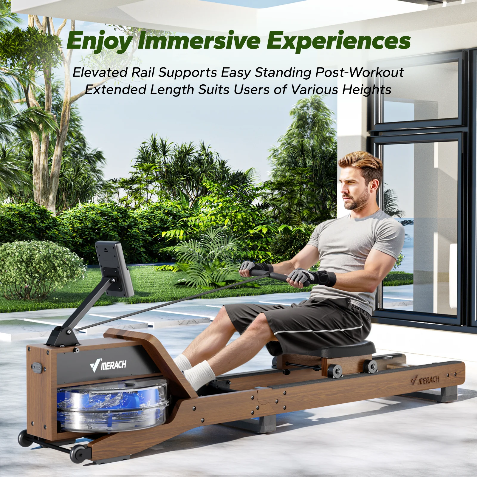 CoreRow R300 Rubberwood Water Rower - Image 6
