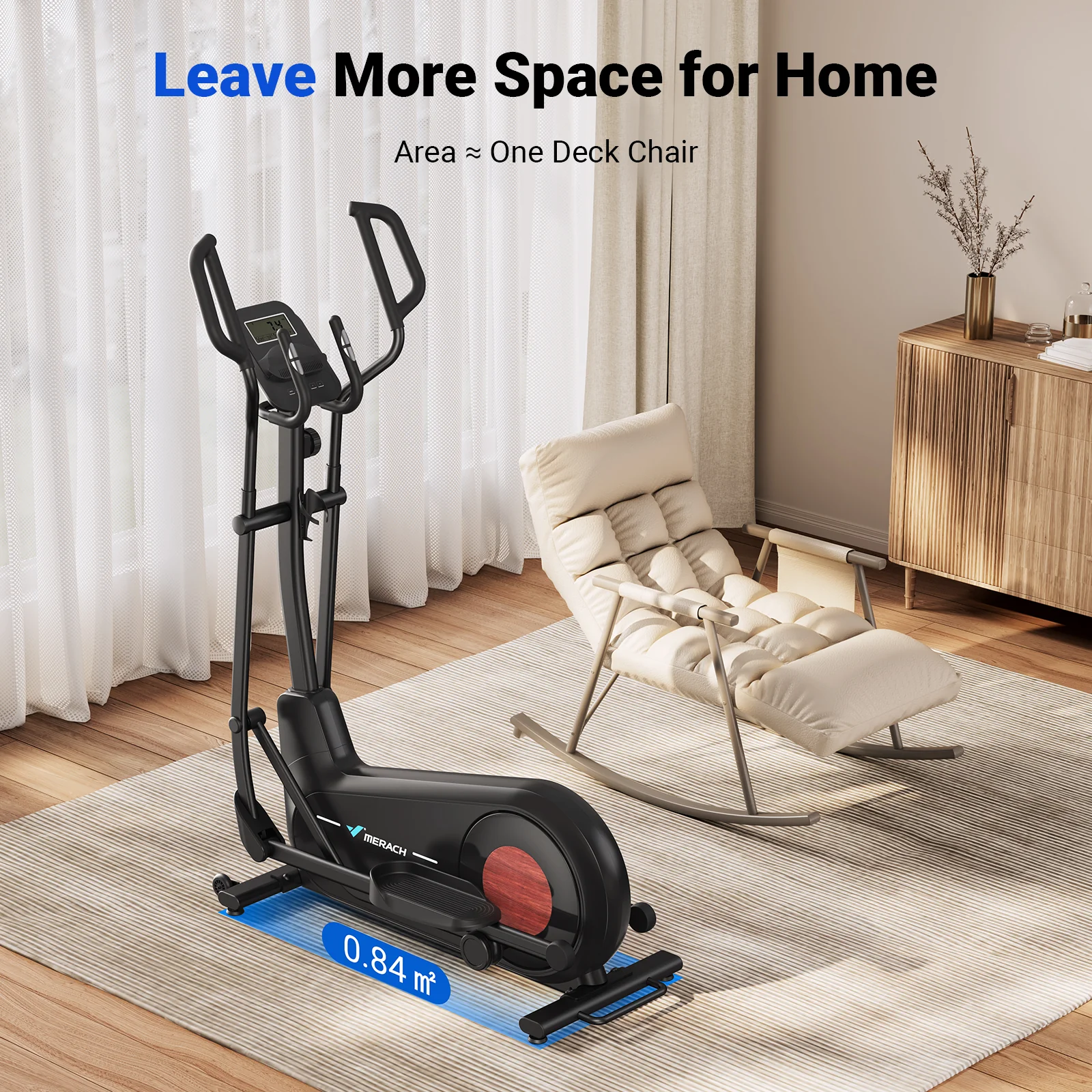 E27 Manual Resistance Elliptical Machine with 470mm Stride - Image 9