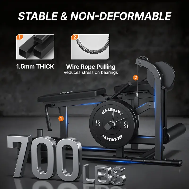 Adjustable Leg Extension & Curl Machine for Home - Image 5