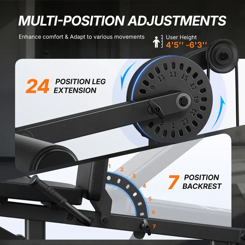 Adjustable Leg Extension & Curl Machine for Home - Image 6