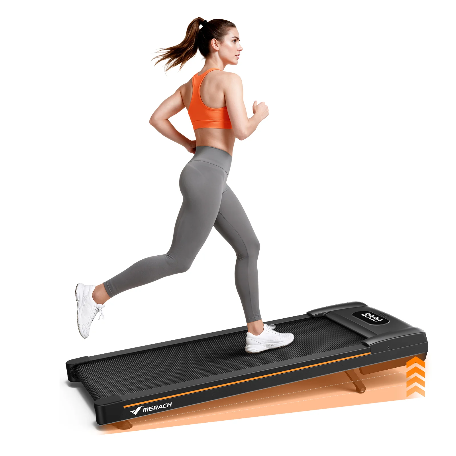 MERACH Walking Pad Treadmill with Incline 10% Auto Incline, 350LBS Capacity Treadmills for Home, Under Desk Compact Treadmill 3.0HP Strong Walkingpad with Bluetooth Speaker & Remote Control - Image 7