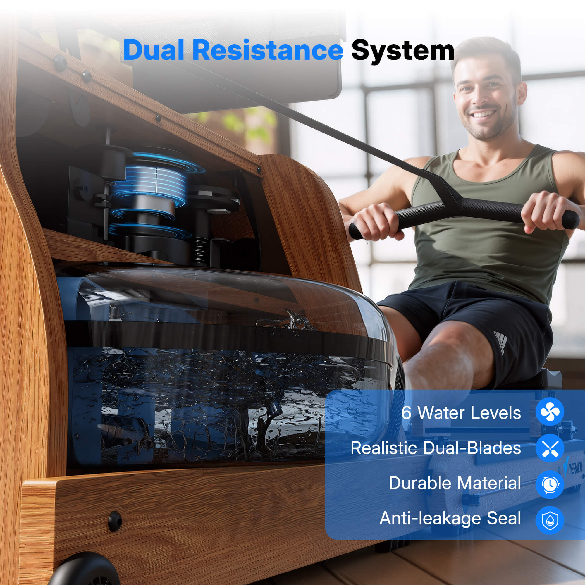 NovaRow 950 Dual Resistance Rowing Machine - Image 3