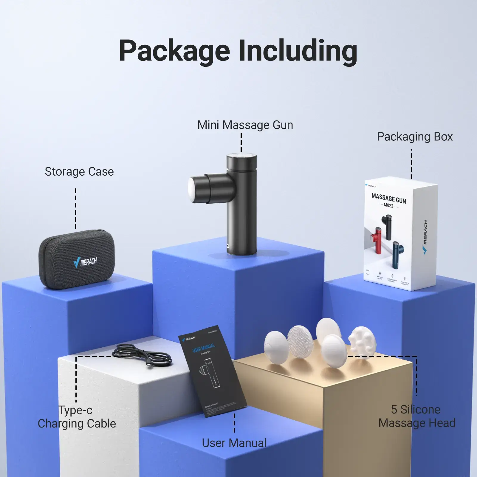 Portable Handheld Massage Gun with 5 Heads - Image 6