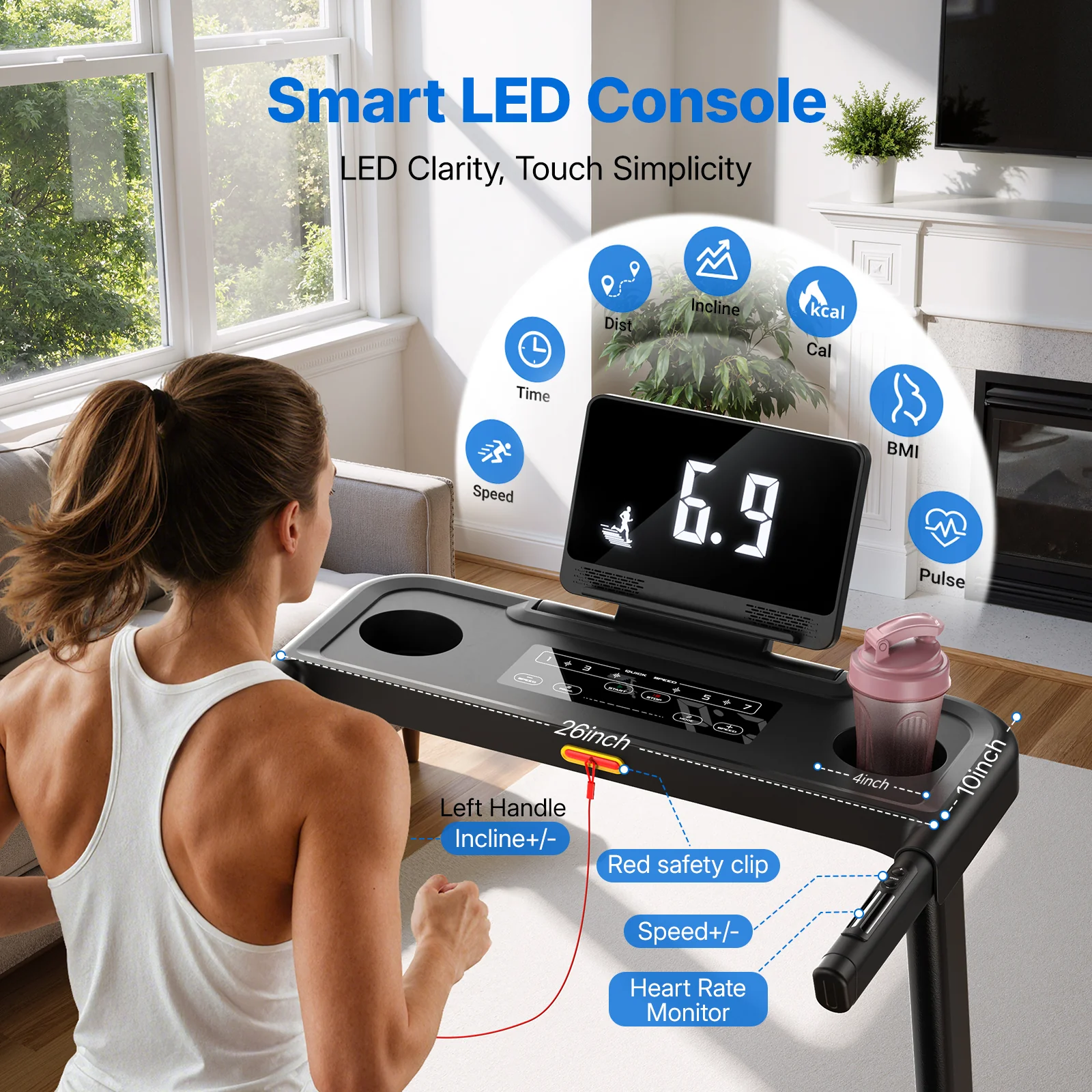 T12 Foldable Treadmill with 15% Auto Incline - Image 5